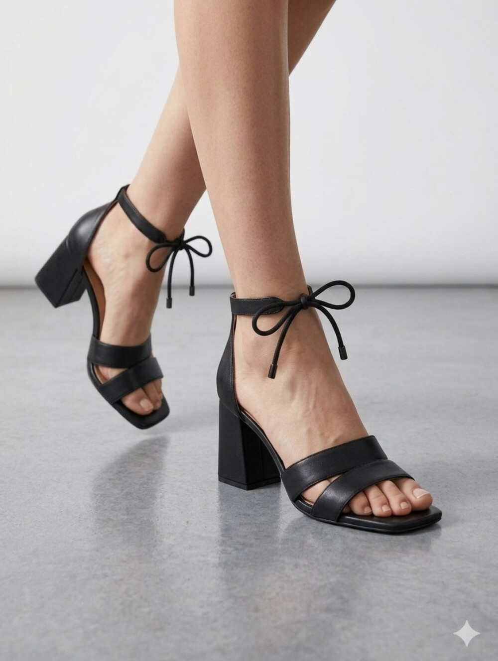 GB Black Leather Strappy Block Heel Sandals NWT Size 7.5